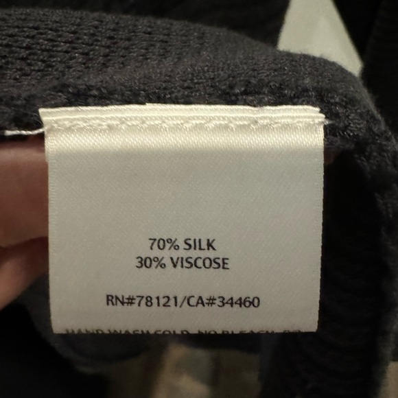 Eileen Fisher Silk Blend Open Weave Cardigan S | Lightweight Draped Gray Sweater - Picture 5 of 9